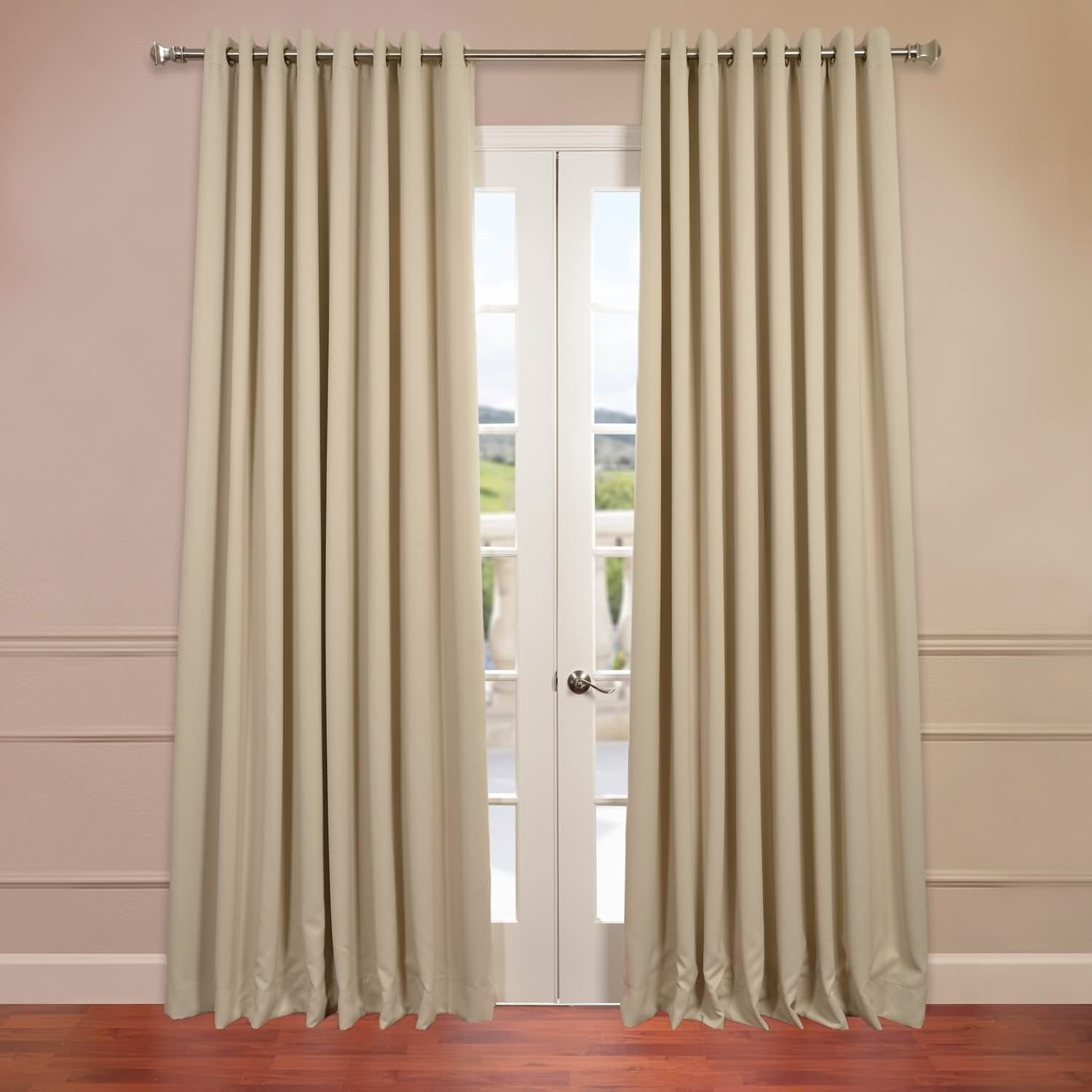 Legault Double Wide Solid Color Blackout Thermal Grommet Curtain