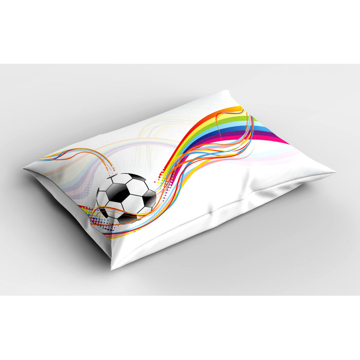 East Urban Home Ambesonne Soccer Pillow Sham Rainbow Patterned