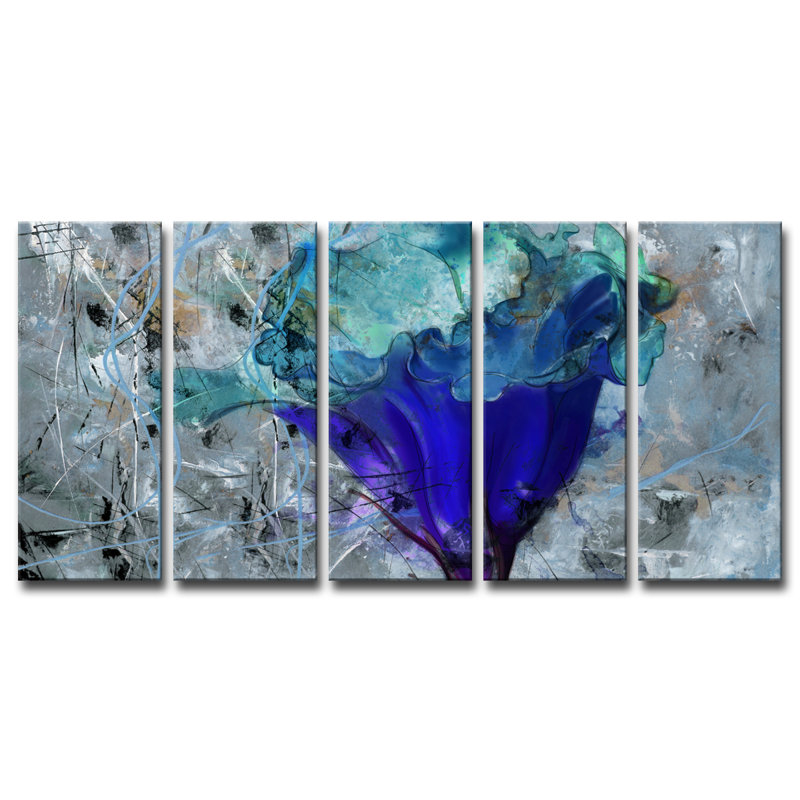 Ebern Designs Painted Petals Lx 5 Piece Wrapped Canvas