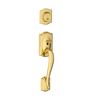 Camelot Exterior Inactive Handleset Grip with Exterior Inactive Deadbolt by Schlage