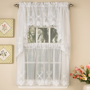 Laurel Nature/Floral Semi-Sheer Rod Pocket Curtain Panels (Set of 2)