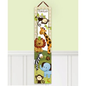 Jungle Animals Personalized Canvas Growth Chart