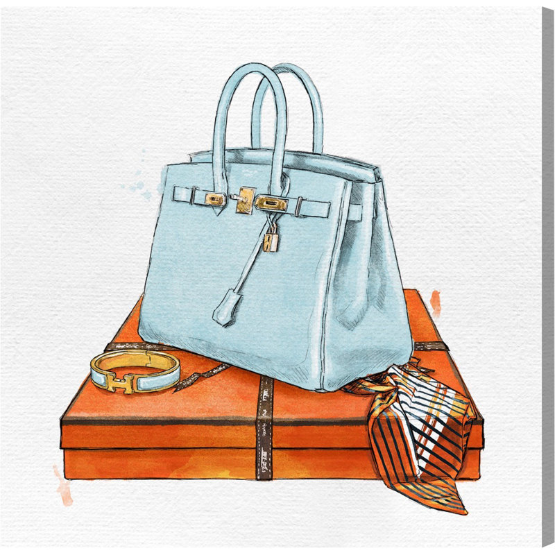 Oliver Gal My Bag Collection Watercolor Painting Print On Canvas My Bag Collection Watercolor Painting Print On Canvas
