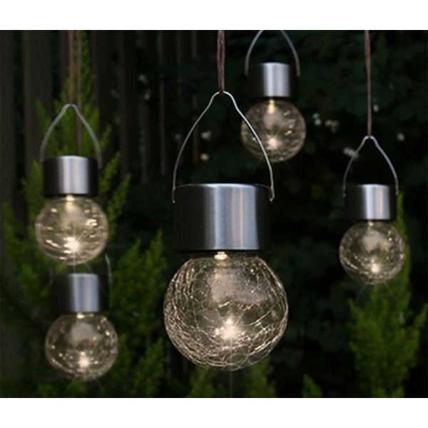 Sol 72 Outdoor Milagro 5 Piece Led Hanging Solar Garden Light Set Reviews Wayfair Co Uk