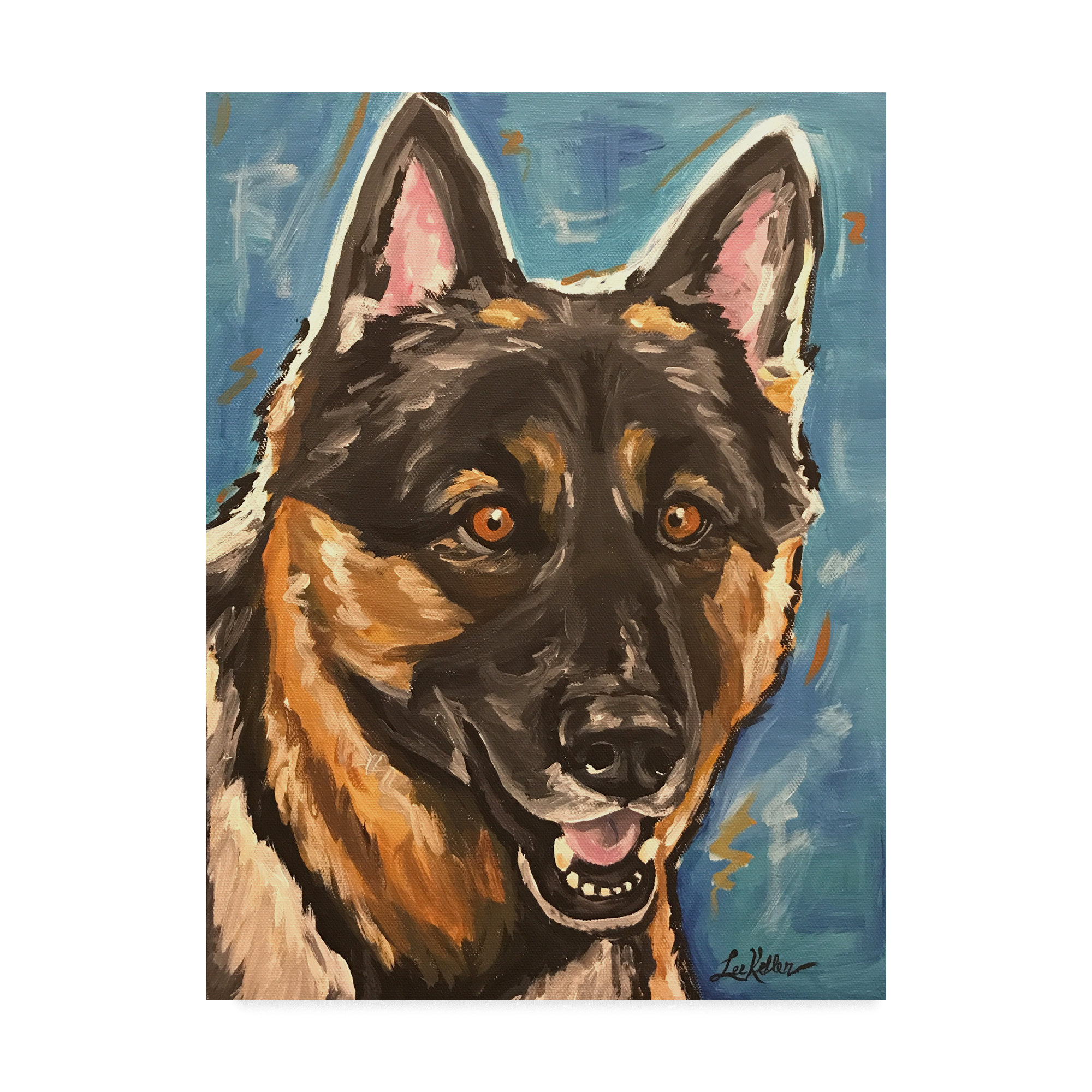 german shepherd acrylic painting