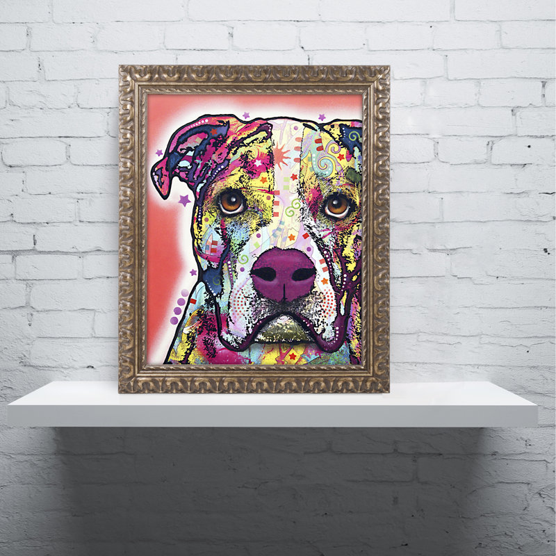 Trademark Art American Bulldog Ornate Framed Painting Print On