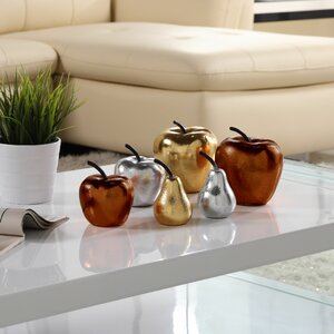 Clopton Metallic Fruit 6 Piece Sculpture Set