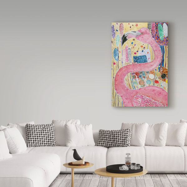 Flamingo Fantasy Acrylic Painting Print On Wrapped Canvas Joss