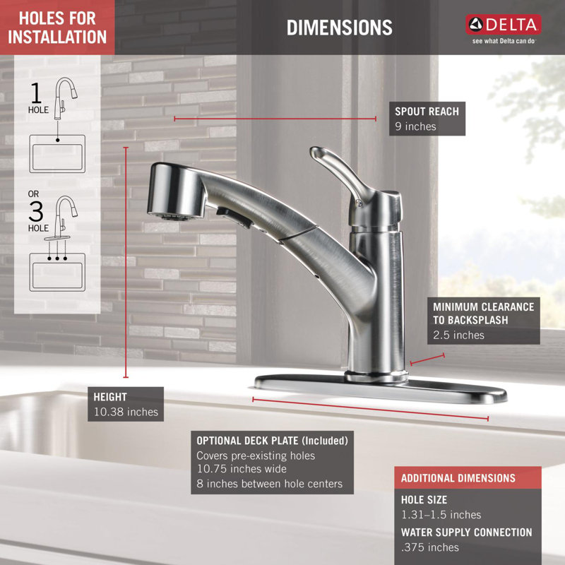 4140 Dst Ar Dst Delta Collins Single Handle Pull Out Kitchen
