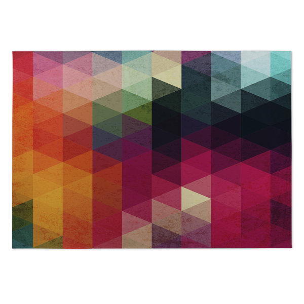 Many Colors Pink/Orange Indoor/Outdoor Area Rug by KAVKA DESIGNS