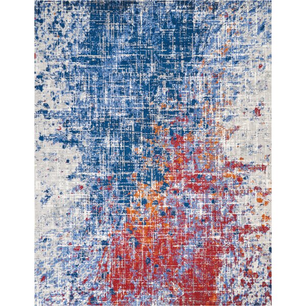 Majors Abstract Red/Blue Area Rug by Ivy Bronx