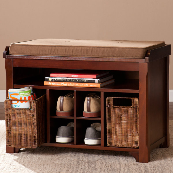 Steffan Wood Storage Bench by Alcott Hill