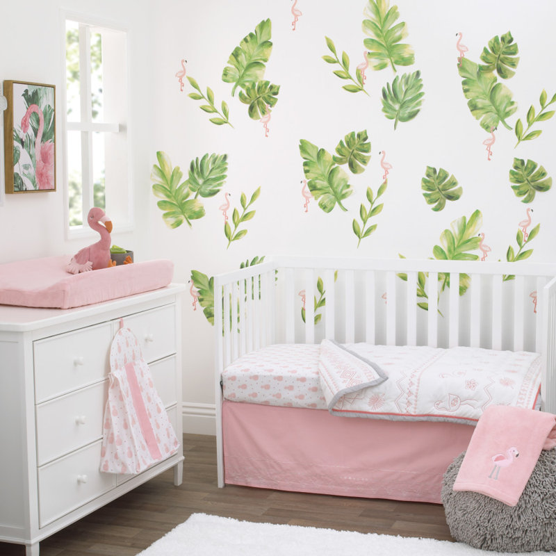 flamingo crib bedding set