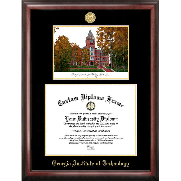NCAA Gold Embossed Diploma with Campus Images Lithograph Picture Frame by Campus Images