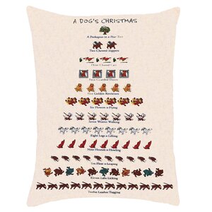 Dog's Christmas Linen Lumbar Pillow