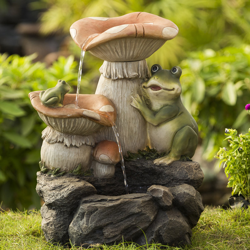 Jeco Inc Frog Playing On Mushroom Water Fountain Reviews Wayfair Frog Playing On Mushroom Water Fountain