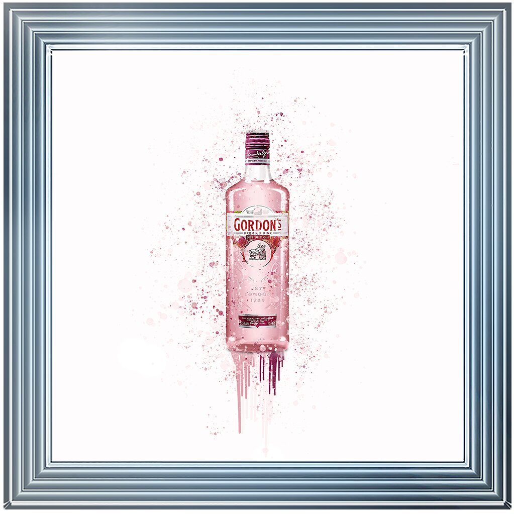 Pink Gin Bottle Wall Art LARGE Poster Print