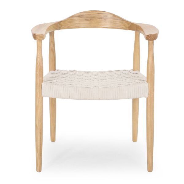 Rosetta Mid-Century Modern Ash Wood With Olefin Rope Seat Papasan Chair By Latitude Run