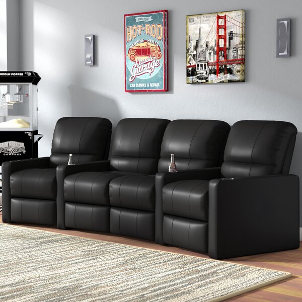 Center Home Theater Curved Row Seating (Row of 4) by Latitude Run