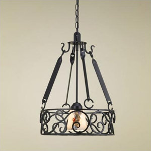 Authentic Iron Circular Hanging Pot Rack with Light