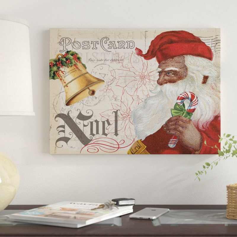 The Holiday Aisle Antique Holiday Ii Santa Acrylic Painting