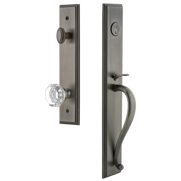 Carré S Grip Single Cylinder Handleset with Chambord Interior Knob by Grandeur