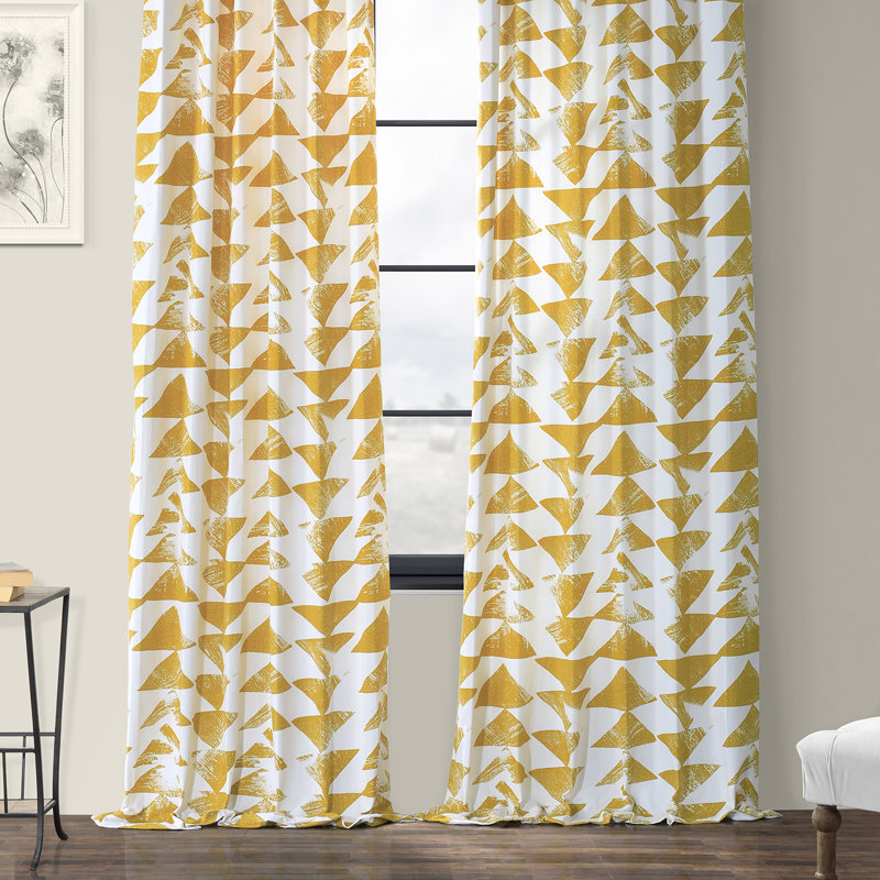Foundstone Fey Printed Cotton Twill Geometric Room Darkening Rod