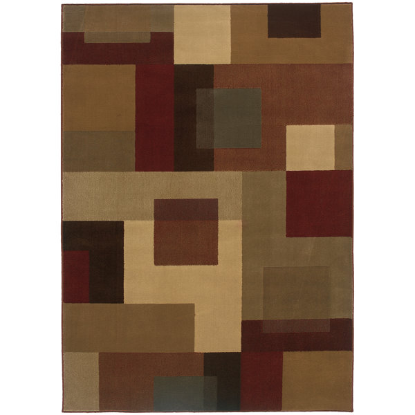 Garmon Red/Tan Area Rug by Andover Mills