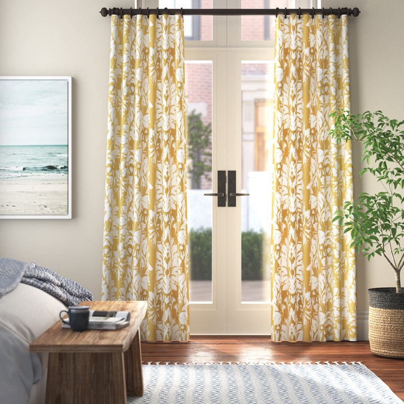 Callier 100 Cotton Floral Room Darkening Rod Pocket Single Curtain Panel Reviews Joss Main