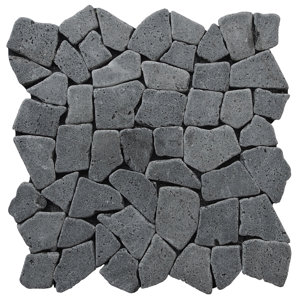Fit Random Sized Natural Stone Pebble Tile in Black