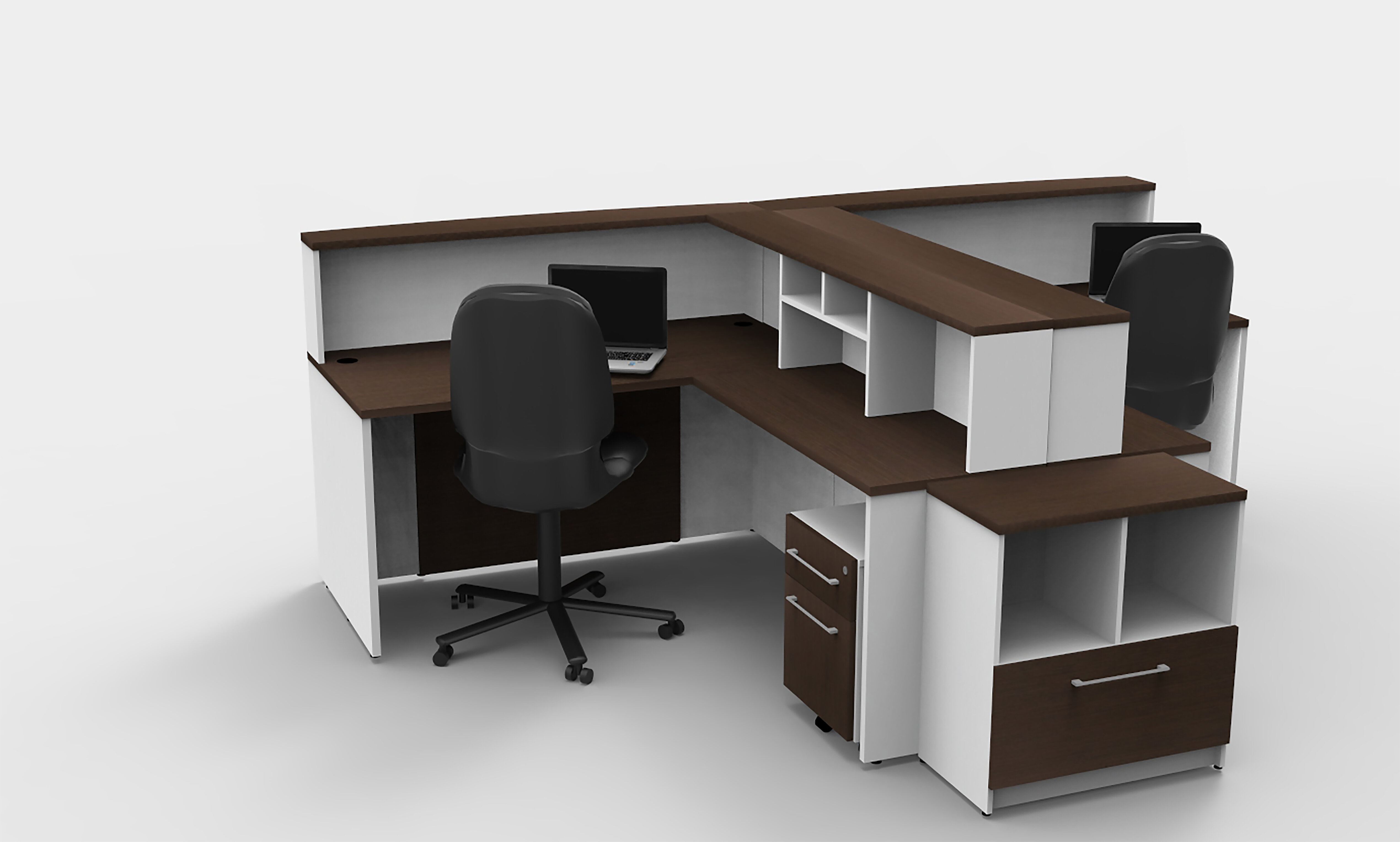 Latitude Run Ismene Office L Shape Workstation With Partition