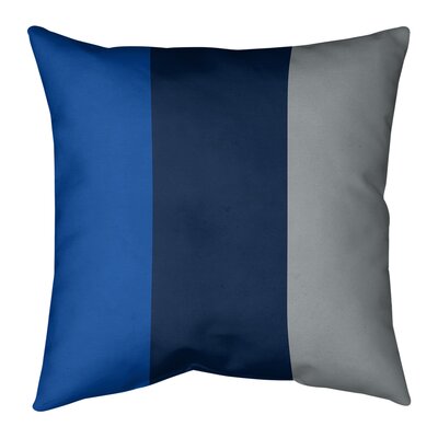 St. Louis Hockey Striped Pillow Cover East Urban Home Color: Royal Blue/Navy Blue/Gray, Size: 20
