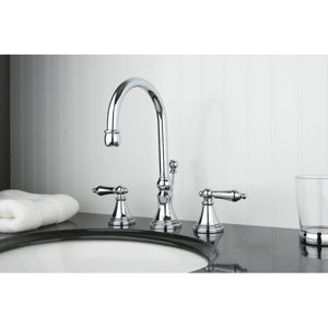 Governor Double Handle Widespread Bathroom Faucet with Brass Pop-Up Drain