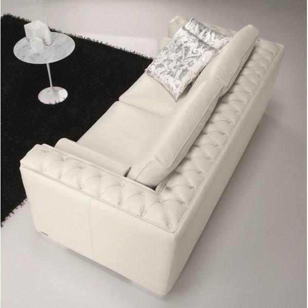 Kirksville Leather Sofa By Rosdorf Park