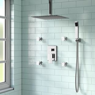 Shower Systems You Ll Love Wayfair Cahoon Shower System W 12 Rain 4 Body Jets And Handheld