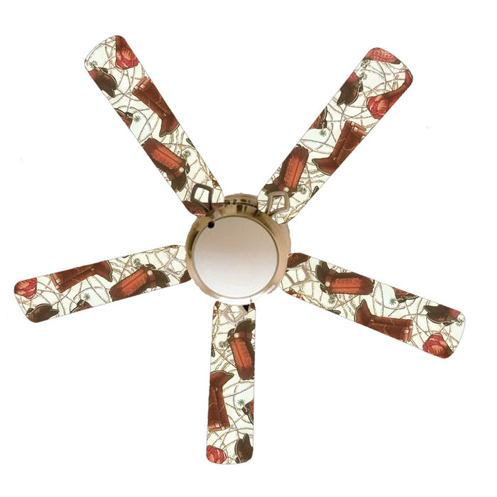 Zoomie Kids 52 Slavin Cowboy Boot Western 5 Blade Ceiling Fan