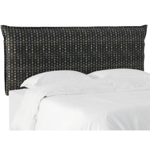 Woodlake Upholstered Panel Headboard in Arrow Stripe Ink by Brayden Studio