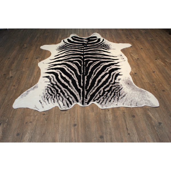 Faux Cowhide Black/White Area Rug by Rug Factory Plus