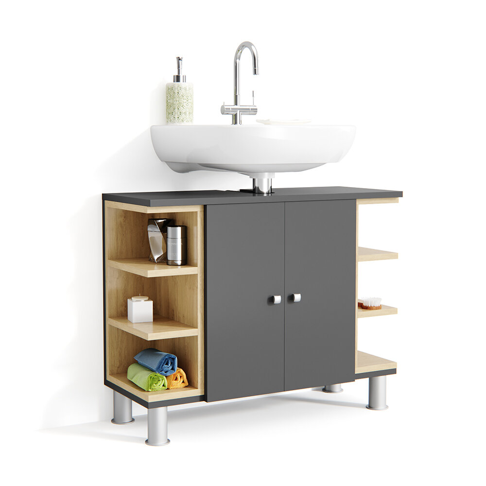 Mercury Row Gravette 80cm Wall Mounted Under Sink Storage Unit