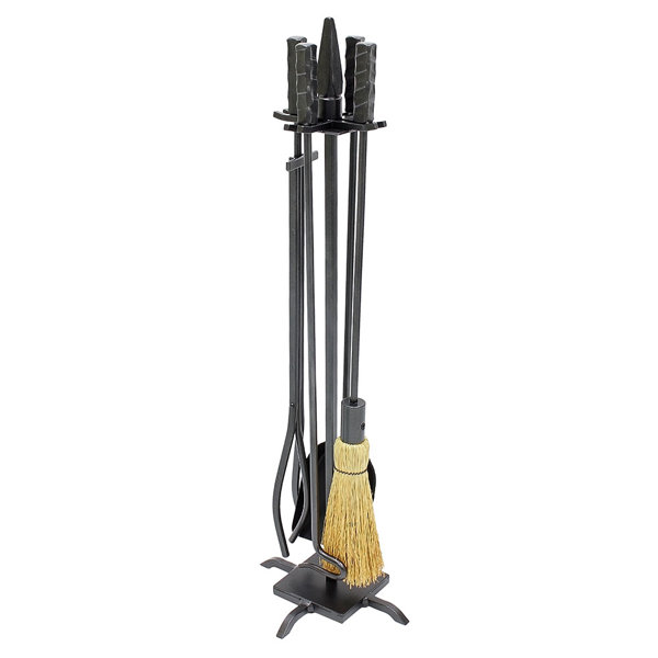 4 Piece Wrought Iron Fireplace Tool Set by Minuteman International