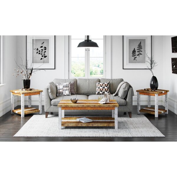 Deeter Farmhouse 3 Piece Coffee Table Set By Highland Dunes