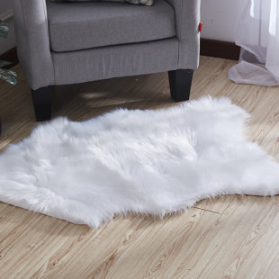 White Faux Fur Rugs You Ll Love Wayfair Harworth Luxury Hand Tufted Faux Fur White Area Rug