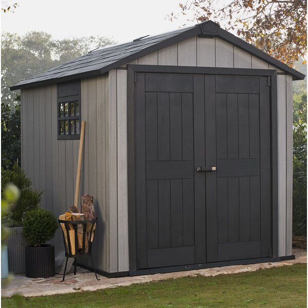 Oakland 7 ft. 6 in. W x 9 ft. 5 in. D Plastic Storage Shed by Keter