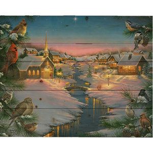 'A Silent Night (Christmas)' by Abraham Hunter Painting Print on Plaque