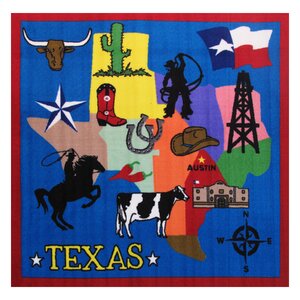 Fun Time Texas Blue Area Rug