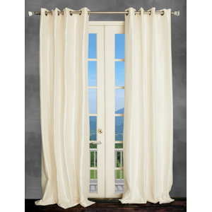 Solid Semi-Sheer Thermal Grommet Single Curtain Panel