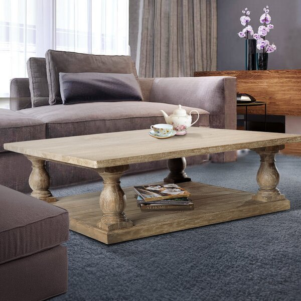 Wegate Solid Wood Floor Shelf Coffee Table With Storage By One Allium Way