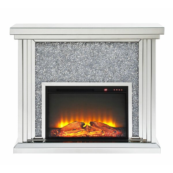 Albro Wood And Mirror Electric Fireplace By Everly Quinn