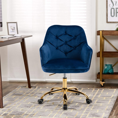 Velvet Task Chair lintoyo Upholstery Color: Navy