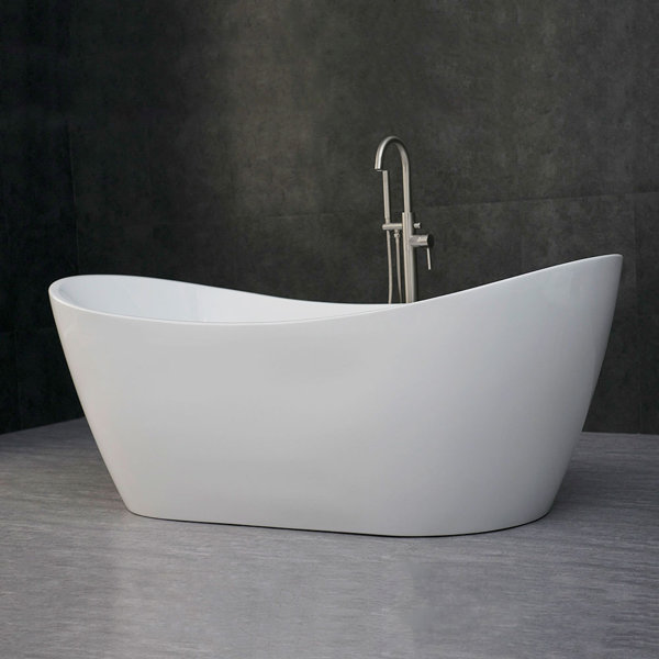 Higgenbotham 71 x 35 Freestanding Soaking Bathtub by Orren Ellis